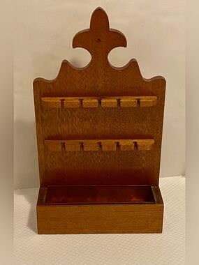 Wooden Spoon Rack with Copper Storage Tray. One of a kind.